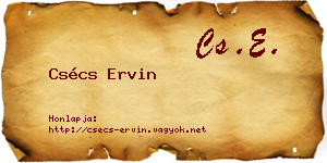 Csécs Ervin névjegykártya