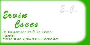 ervin csecs business card